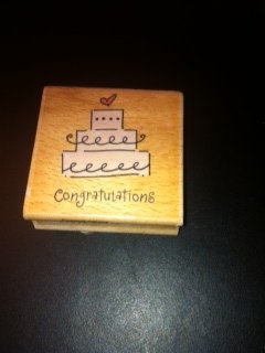 Congratulations Cake Rubber Stamp