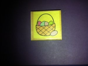 Easter Eggs in a Basket Rubber Stamp