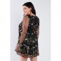 Plus size floral sheer lace mini dress
