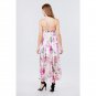 Deep V-neck W/cross Strap Print Maxi Dress