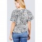 V-neck woven short sleeve top