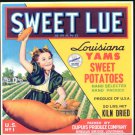 LOT of 10 all the Same Original Sweet Lue Crate Label Sweet Potatoes