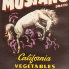 LOT of 10 all the Same Original Mustang Vegetables Crate Label Bucking Horse