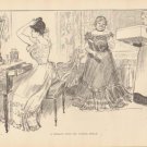 Vintage Art Print The Gibson Girl-A Message - Circa 1907 --G-11