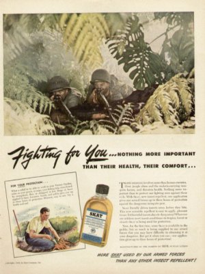 1943 Army Rifles- Jungle Fighting Health Skat Repelllent Vintage Print Ad-tva183