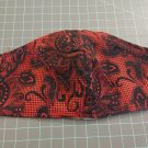 Red damask Face Mask /adult/ Washable / Reusable Cotton Mask / Mouth Mask/ Dust Mask