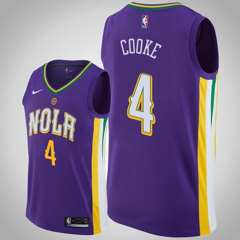 Men's New Orleans Pelicans #4 Charles Cooke Purple Swingman Jersey ...