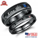 His Queen or Her King Couple's Matching Promise Ring Comfort Fit Wedding Band