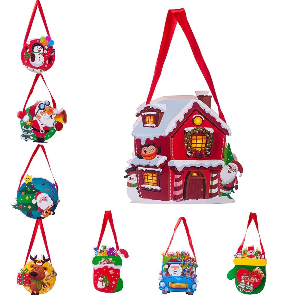 Santa Xmas Christmas Gift Bag Candy Merry Christmas Pocket Home Store Gift Decor