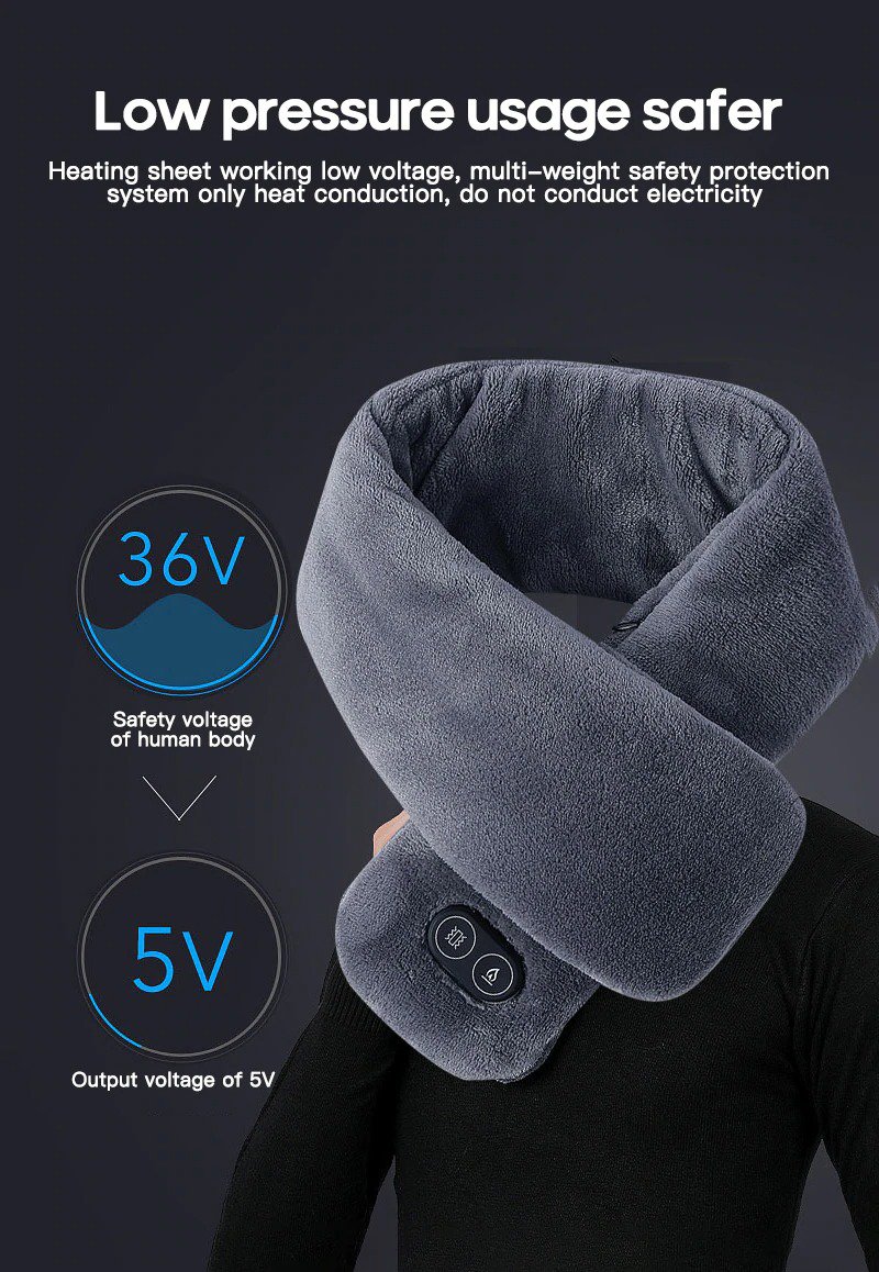 Electric Heated Neck Warmer Scarf For Outdoor Camping Hiking Cycling