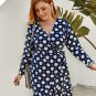 Plus Size Dress for Women, Plus Size Dress, Polka Dot Dress Women, Long Sleeve Dress Pattern