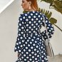 Plus Size Dress for Women, Plus Size Dress, Polka Dot Dress Women, Long Sleeve Dress Pattern
