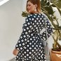 Plus Size Dress for Women, Plus Size Dress, Polka Dot Dress Women, Long Sleeve Dress Pattern