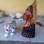 Wooden apache head statue display