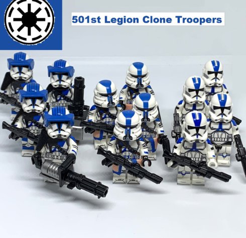 Captain Rex and 501st Legion Clone Trooper Minifigures Star Wars Lot Of 12 Clones + Rex