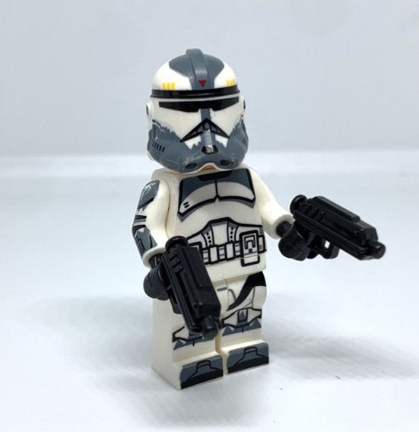 Clone Commander Wolffe Minifigure Star Wars Wolfpack Clone Trooper Add 2 DC-17 Pistoles