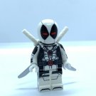White Deadpool Minifigure Marvel Superhero with Katanas