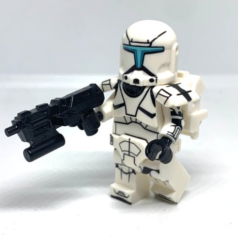 Clone Commando Minifigure Star Wars Battlefront with Armor and Blaster White