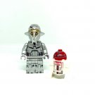 Professor Huyang Jedi Lightsaber Training Droid Chrome Silver with R4-D4 Astromech Minifigure