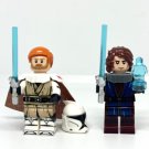 Hooded Anakin Skywalker and Obiwan Kenobi - Clone Wars Anakin and Obiwan Minifigures