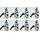 8x 501st ARF Trooper Minifigures Star Wars Clone Troopers DC-15s Blasters