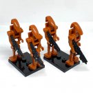 4 Battle Droid Minifigures Star Wars Geonosis Droids with E-5 Blasters (Dark Orange)