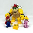 Mario Princess Peach and Bowser Super Mario Minifigure 3-Pack