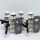 4 Clone Trooper Minifigures Star Wars Clone Riot Shield Troopers