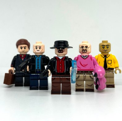 Breaking Bad Minifigure Set - Walter White Gus Fring Hank Saul Goodman Heisenberg