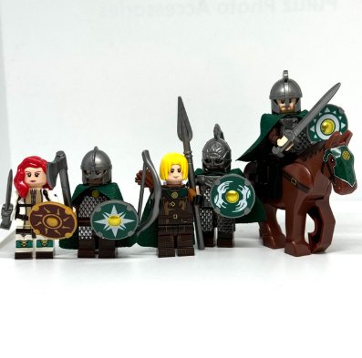 Lord of the Rings Rohan Soldier Knight Minifigures with Horse