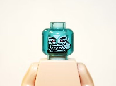 Clear Blue Demon Ice Head 5 DIY Minifigure