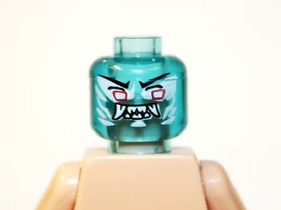 Clear Blue Demon Ice Head 4 DIY Minifigure