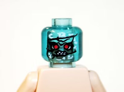 Clear Blue Demon Ice Head 23 DIY Minifigure
