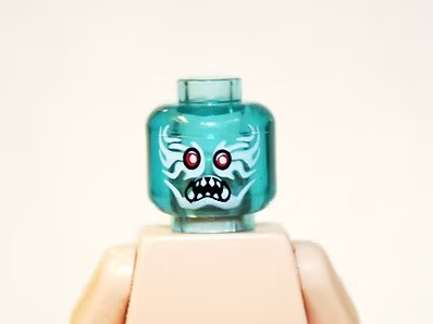 Clear Blue Demon Ice Head 2 DIY Minifigure