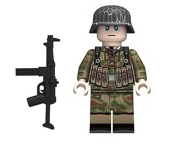 German WW2 Army chicken wire helmet MP40 Minifigure