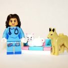 Veterinarian female with Cat and Dog girl Minifigure set Minifigure