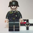 German Officer Grey Green Uniform with flag WW2 Minifigure