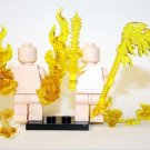 Yellow clear Magic weapon set of 8 Swords flames Transparent Minifigure