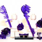 Purple clear Magic weapon set of 8 Swords flames Transparent Minifigure
