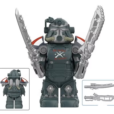Silver Mech Armor Fallout Video Game TV Show Minifigure