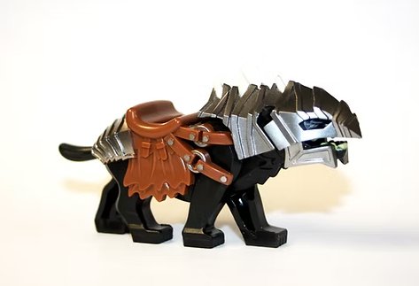 Dark Black Orc Wolf in Armor LOTR Lord of the Rings Hobbit TV Minifigure