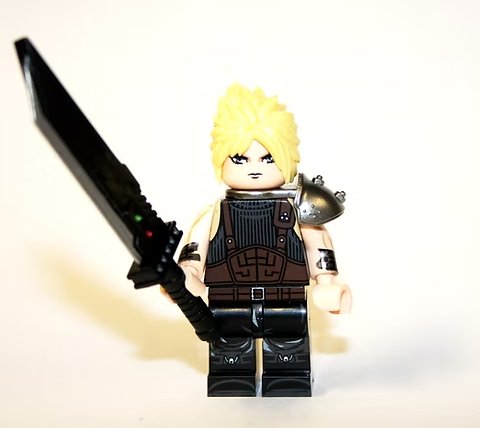 Cloud Strife Final Fantasy 7 Video Game black Minifigure TV Minifigure