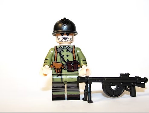 French WW2 Chauchat Machine Gun Army soldier France Minifigure TV Minifigure