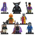 8Pcs/set Scarecrow Pumpkin man Zombie Vampire Clown The Horror Minifigures