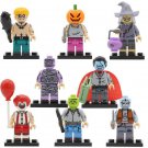8Pcs/set Frankenstein Mask Elson Clown Hunter Witch The Horror Minifigures