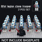 21pcs 501st Legion Clone Trooper Star Wars Mini Figures Blocks
