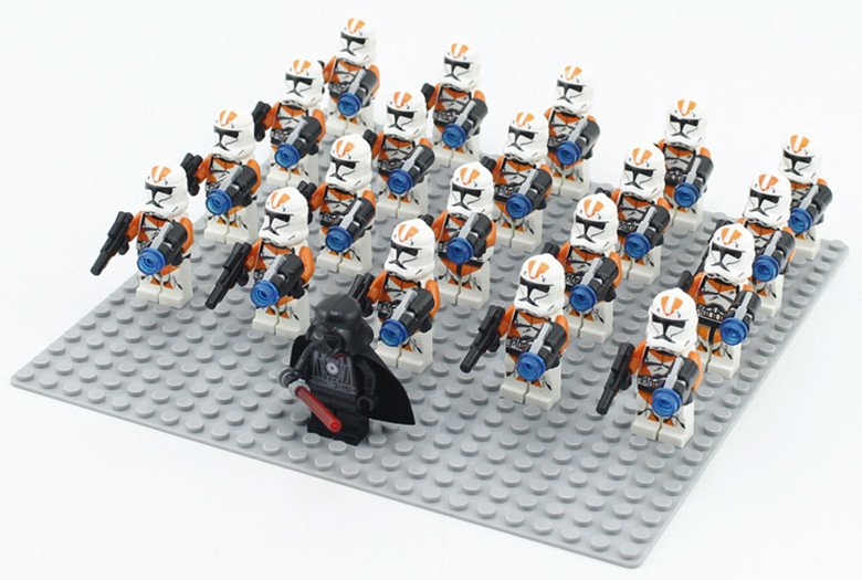 21pcs Orange Utapau Clone Troopers & Darth Vader Star Wars Mini Figures Blocks