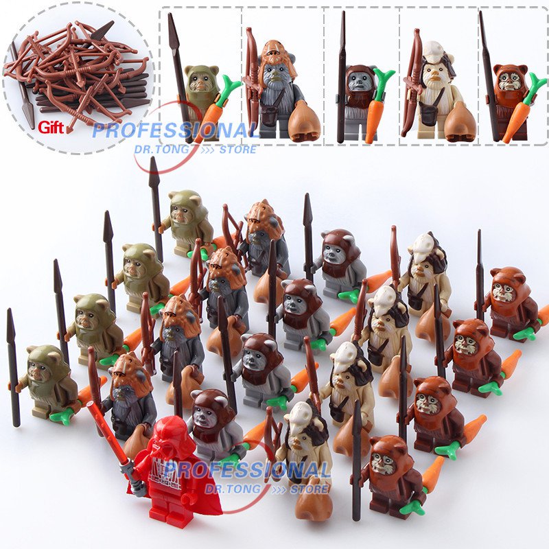 21pcs/set Star Wars Battle of Endor The Ewok Army Chief Chirpa Teebo Minifigures