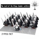 21pcs/set The Lord of the Rings Gondor Soldiers Army Swords Infantry Minifigures