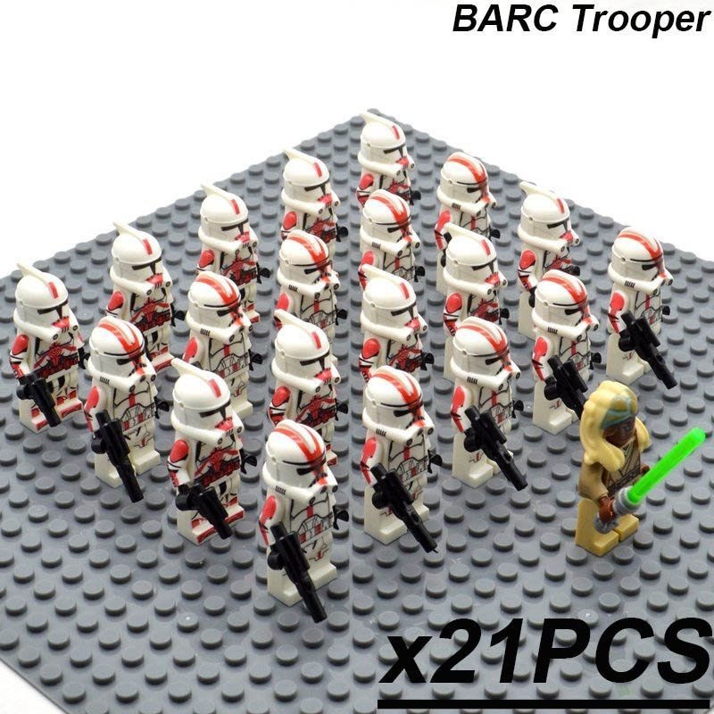 21pcs/set Star Wars The Clone Wars Stass Allie and Clone troopers Minifigures